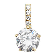 Load image into Gallery viewer, 9ct Yellow Gold CZ Bar &amp; Round CZ Pendant SKU 1512073
