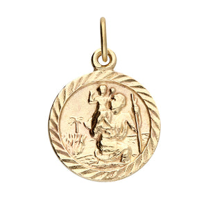 9ct Yellow Gold Round St.Christopher Pendant SKU 1544004