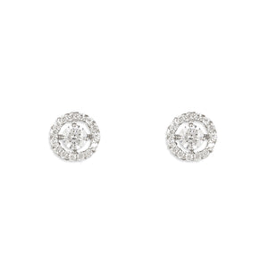 9ct White Gold CZ Halo Stud Earrings SKU 1607003