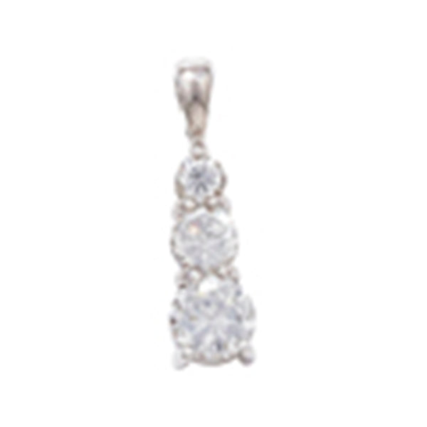 9ct White Gold 3 CZ Pendant SKU 1612010