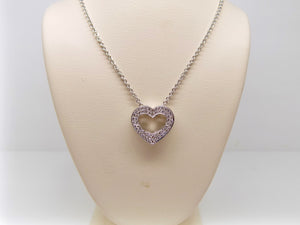 18ct White Gold Pave Diamond Open Heart Pendant 0.45ct SKU 1841011