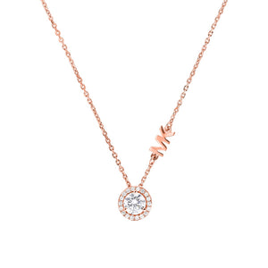 Michael Kors Necklace Sterling Silver Rose Gold Plated CZ MK Necklace Gems Magherafelt