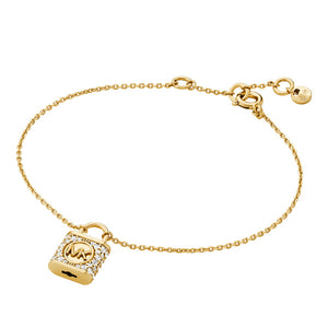 Michael Kors Sterling Silver gold tone finish CZ Padlock Bracelet SKU 3010057