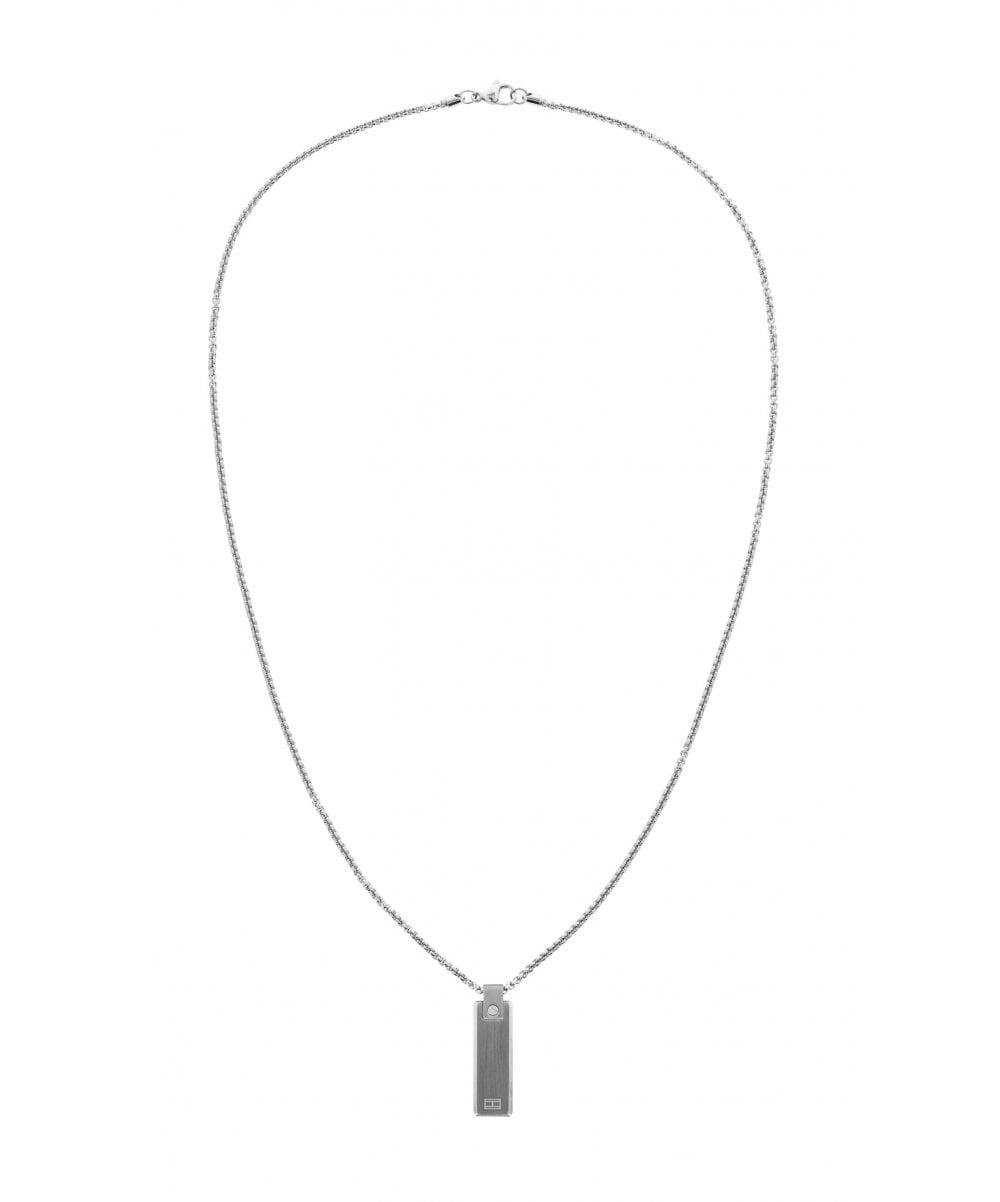 Gents Tommy Hilfiger Stainless Steel Silver Tone Bar Necklace SKU 3016044