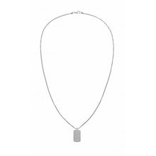 Load image into Gallery viewer, Gents Stainless Steel Silver Tone Oblong Bar Necklace SKU 3016050
