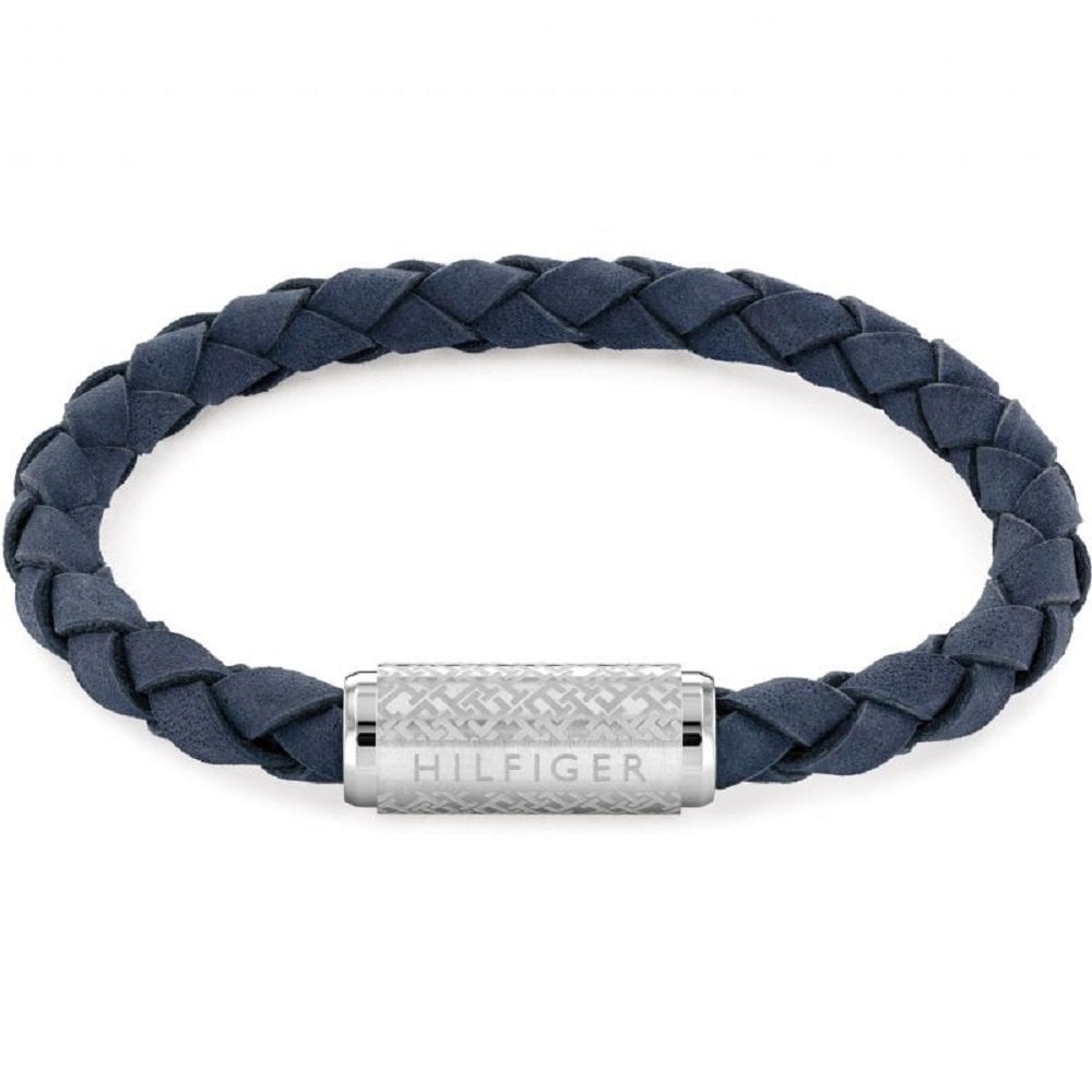 Tommy Hilfiger blue leather braided bracelet SKU 3016076