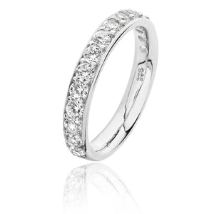 Sterling Silver Claw Set CZ Band Ring SKU 3043010