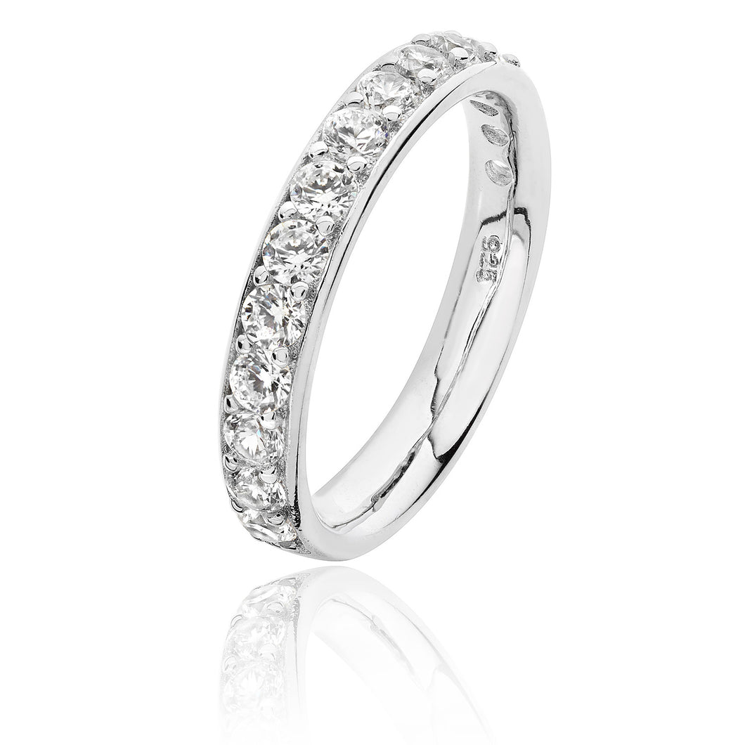 Sterling Silver Claw Set CZ Band Ring SKU 3043010