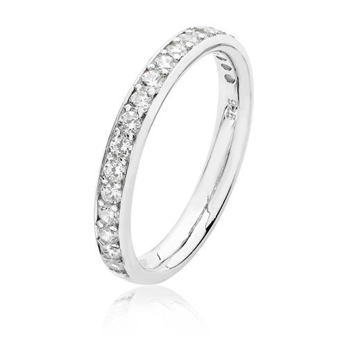 Sterling Silver Claw Set CZ Wedding/Eternity Style Ring SKU 3043011
