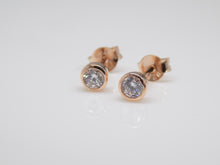 Load image into Gallery viewer, Sterling Silver Rose Finish Birthstone Stud Earrings
