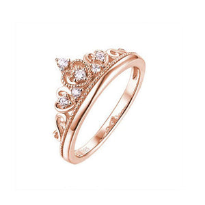 Sterling Silver Rose Finish CZ Crown Ring SKU 3336019