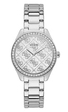 Load image into Gallery viewer, Guess Watch Stainless Steel Silver Tone Strap G Logo Sparkle Dial SKU 4001132
