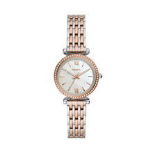 Load image into Gallery viewer, Fossil Ladies Watch Stainless Steel Silver &amp; Rose Tone Strap MOP Dial SKU 4002015
