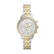 Load image into Gallery viewer, Fossil Ladies 2 Tone Stainless Steel Strap, CZ Case, Date, Mini Dials SKU 4002043
