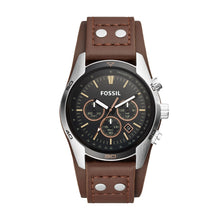 Load image into Gallery viewer, Fossil Gents Watch Brown Leather Cuff Strap Black Dial, Multi Dials, Date SKU 4002101
