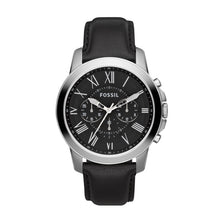 Load image into Gallery viewer, Fossil Gents Watch Black Leather Strap, Black Dial, Multi Dials SKU 4002158
