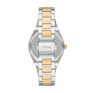Ladies Fossil Watch Stainless steel silver & gold 2 tone, silver tone dial SKU 4002304
