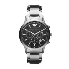Load image into Gallery viewer, Armani Gents Watch Stainless Steel Silver Tone Strap, Black Dial, Date, Multi Dials SKU 4005059
