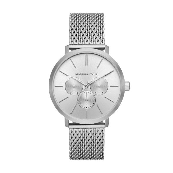 Gents Michael Kors Watch Stainless Steel Silver Tone Mesh Strap, Silver Dial, Mini Dials SKU 4010037