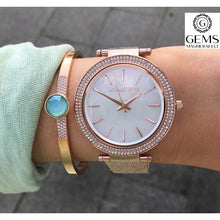 Load image into Gallery viewer, Michael Kors Watch Rose Tone Stainless Steel Mesh Bracelet White Pearl Dial SKU 4010055
