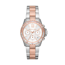 Load image into Gallery viewer, Michael Kors Watch 2 Tone Stainless Steel Strap, Silver Tone Dial, Date, Mini Dials SKU 4010081

