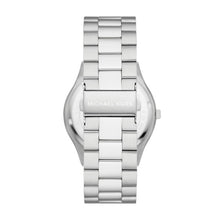 Load image into Gallery viewer, Michael Kors Gents Stainless Steel Silver Tone Watch, Navy Dial, Wallet Set SKU 4010086

