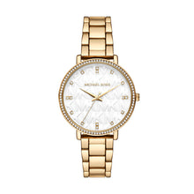 Load image into Gallery viewer, Michael Kors Ladies Stainless Steel Gold Tone Watch, Pattern Dial SKU 4010087
