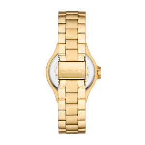 Michael Kors Ladies Stainless Steel Gold Tone Watch, Stone Set Case SKU 4010088