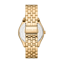 Load image into Gallery viewer, Ladies Michael Kors Watch Stainless Gold tone strap, Stone set dial SKU 4010101
