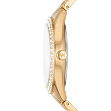 Load image into Gallery viewer, Ladies Michael Kors Watch Stainless Gold tone strap, Stone set dial SKU 4010101
