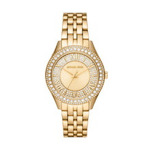 Load image into Gallery viewer, Ladies Michael Kors Watch Stainless Gold tone strap, Stone set dial SKU 4010101
