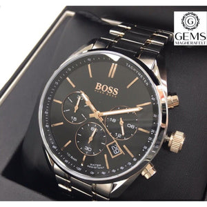 Gents Hugo Boss Watch Stainless Steel Silver & Rose 2 Tone Strap and Dial SKU 4012064