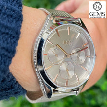 Load image into Gallery viewer, Ladies Hugo Boss Watch Stainless Steel Silver Tone Mesh Strap, Silver/Mink Dial SKU 4012094

