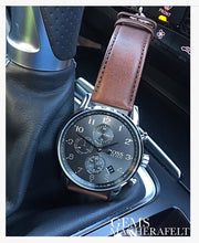 Load image into Gallery viewer, Gents Hugo Boss Watch Brown Leather Strap, Grey Dial, Mini Dials, Date SKU 4012127
