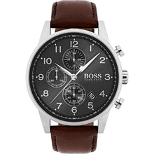Load image into Gallery viewer, Gents Hugo Boss Watch Brown Leather Strap, Grey Dial, Mini Dials, Date SKU 4012127
