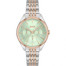Load image into Gallery viewer, Ladies Hugo Boss Watch Stainless Steel 2 Tone Strap, Mint Dial, Stone Set SKU 4012138
