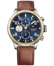Load image into Gallery viewer, Gents Tommy Hilfiger Watch Brown Strap Gold &amp; Silver Tone Case SKU 4016078
