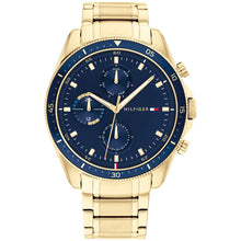 Load image into Gallery viewer, Gents Tommy Hilfiger Watch Stainless Steel Gold Tone Strap, Navy Dial, Mini Dials SKU 4016201
