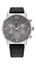Load image into Gallery viewer, Gents Tommy Hilfiger Watch Black Leather Strap Grey Dial, Multi Dials SKU 4016221
