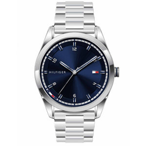 Gents Tommy Hilfiger Watch Stainless Steel Silver Tone Strap, Navy Dial SKU 4016226