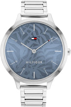 Load image into Gallery viewer, Ladies Tommy Hilfiger Watch Stainless Steel Silver Tone Strap, Blue Pattern Dial SKU 4016240
