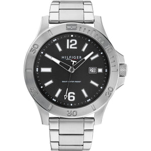 Gents Tommy Hilfiger Watch Stainless Steel Silver Tone Strap, Grey Dial, Date SKU 4016248
