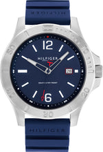 Load image into Gallery viewer, Gents Tommy Hilfiger Watch Blue Rubber Strap, Navy Dial, Date SKU 4016250
