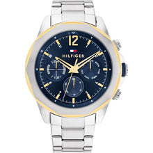 Load image into Gallery viewer, Gents Tommy Hilfiger Watch Stainless Steel Silver Tone Strap Blue Multi Dial SKU 4016277
