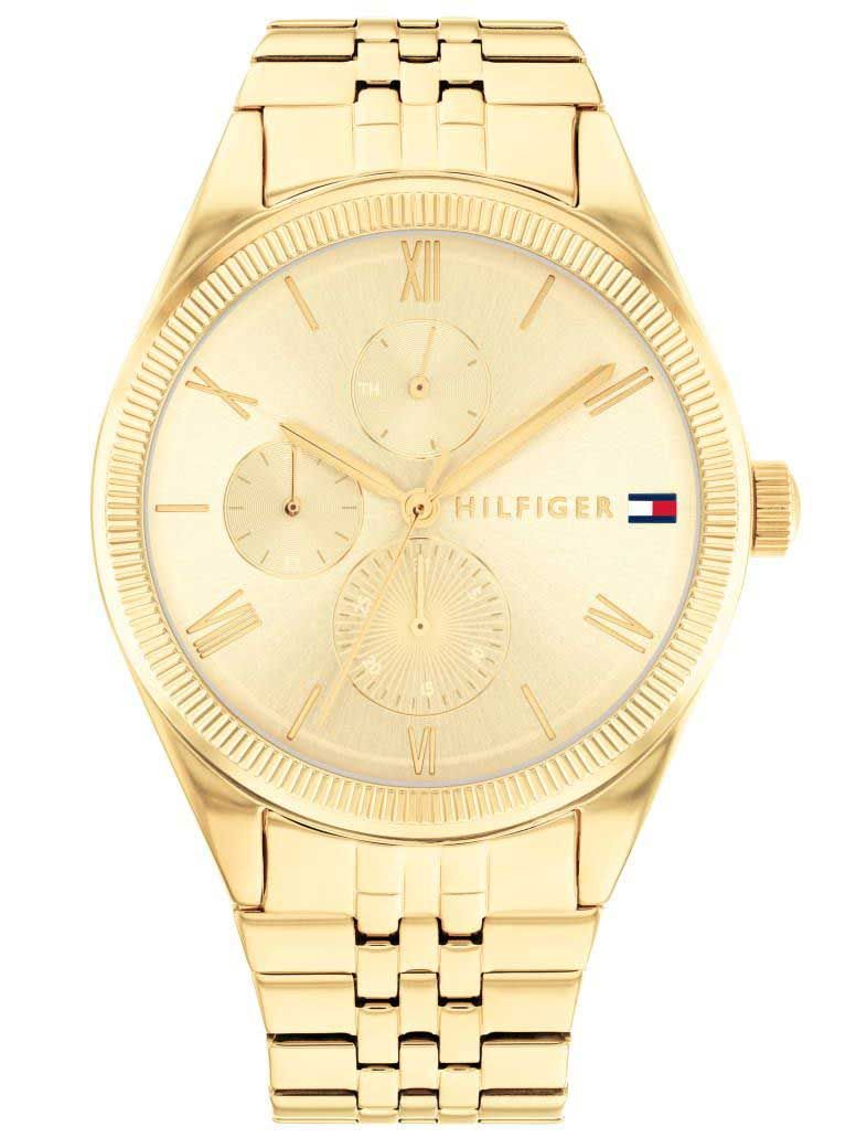 Ladies Tommy Hilfiger Watch Stainless Steel Gold Tone Strap, Gold Tone Dial SKU 4016280