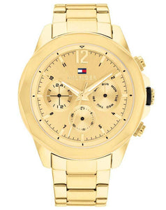 Gents Tommy Hilfiger Watch Stainless Steel Gold Tone Strap Gold Tone Multi Dial SKU 4016281