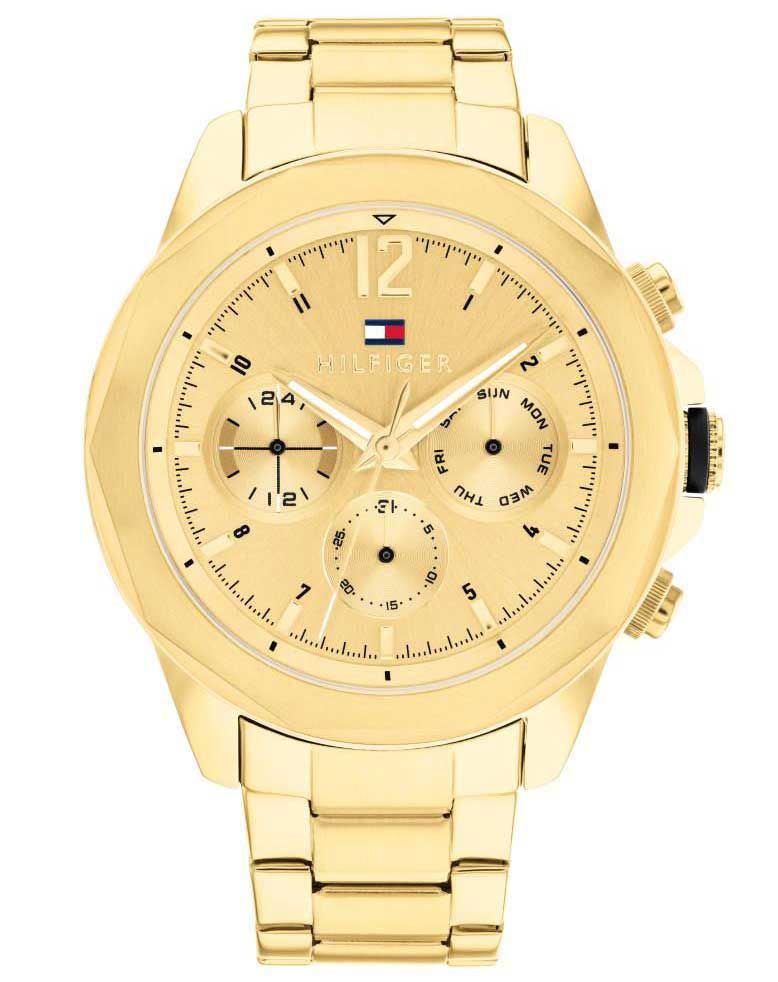 Gents Tommy Hilfiger Watch Stainless Steel Gold Tone Strap Gold Tone Multi Dial SKU 4016281