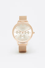 Load image into Gallery viewer, Ladies Lipsy Watch Stainless Steel Rose Tone Mesh Strap, Rose Dial, Mini Dials SKU 4029139

