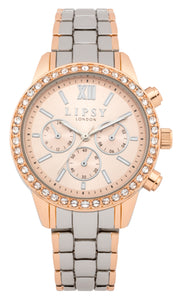 Ladies Lipsy Watch Stainless Steel White & Rose Tone Strap, Rose Dial, Mini Dials SKU 4029144