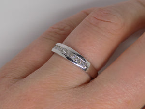 18ct White Gold Channel Set Princess Cut Diamonds Wedding/Eternity Ring 0.50ct SKU 8802035